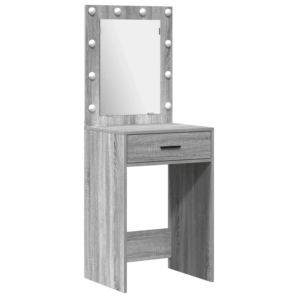 vidaXL Tavolo da Trucco con cassetto 3 pcs Grigio 40 x 41 x 135 cm