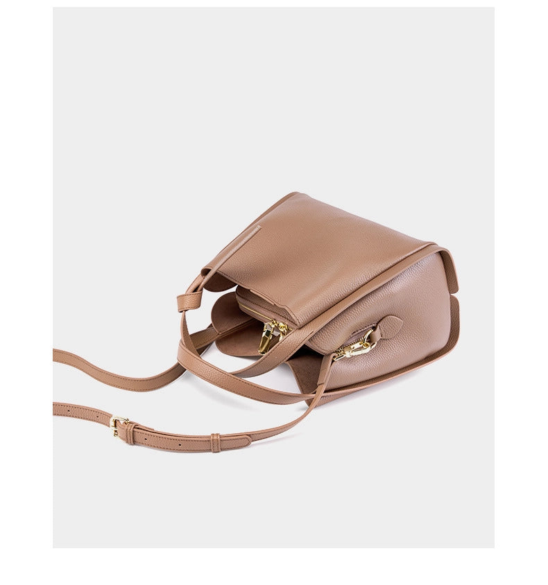 Borsa a tracolla da donna in vera pelle, grande capacit¨¤, colore marrone.