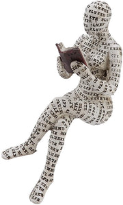 Decorazione per Libreria - Figura di Donna che Legge - Scultura Decorativa - Decorazione per Libreria - Materiale Duraturo Polyhars - Manuale Hand-painted - Regalo Unico