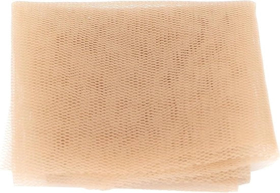 Accessori di trucco - Pruik 30x30 cm con rete e pellicola trasparente - Tonalità leggermente marrone.