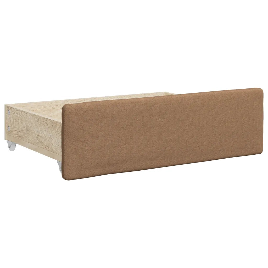 Divano Letto Estraibile Cassetti Cappuccino 90x200cm Similpelle 3197734