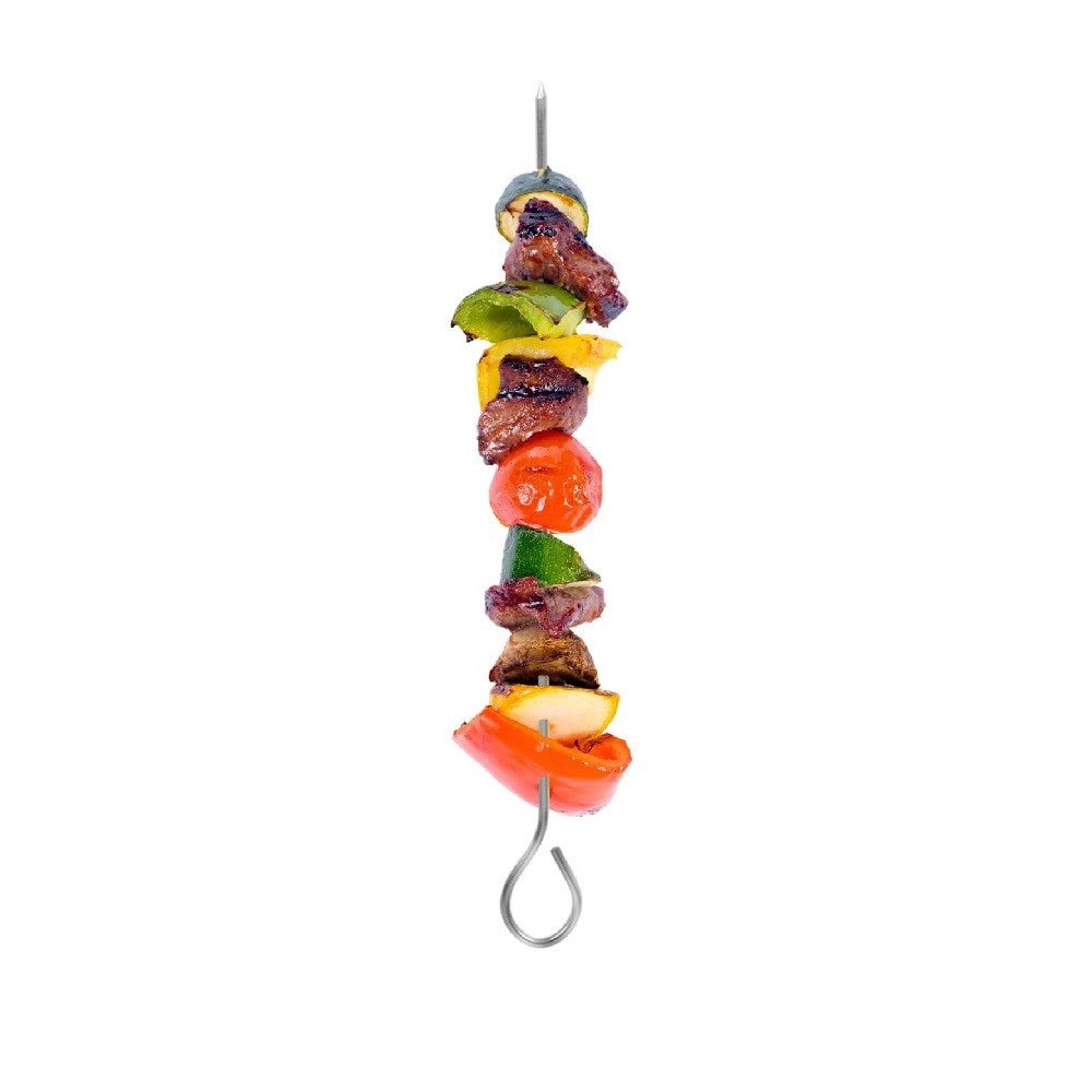Trade Shop - Set 10 Pz Spiedini In Acciaio Inox Per Barbecue Carne Pesce Frutta 35 Cm 6443204 -