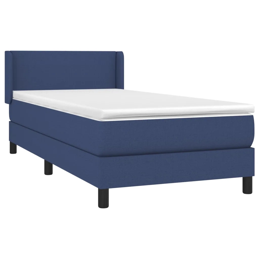 Letto singolo | Letto per adulti | Giroletto a Molle con Materasso Blu 80x200 cm inTessuto