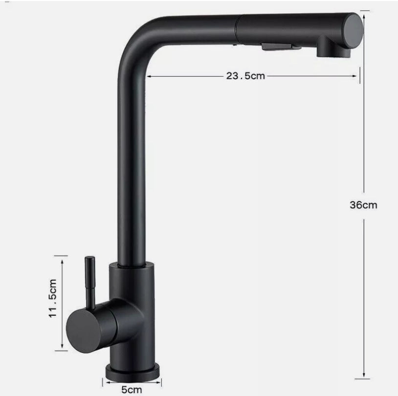 FELIX | rubinetto estraibile di alta qualità in acciaio inox oro opaco | miscelatore bocca dritta | rubinetto catering alta pressione 360° 2 attacchi
