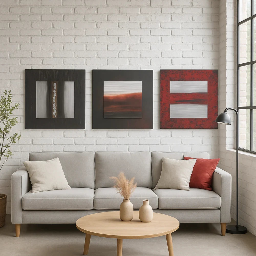 Olio su tela da parete lines 80x80 cm design moderno | Duzzle