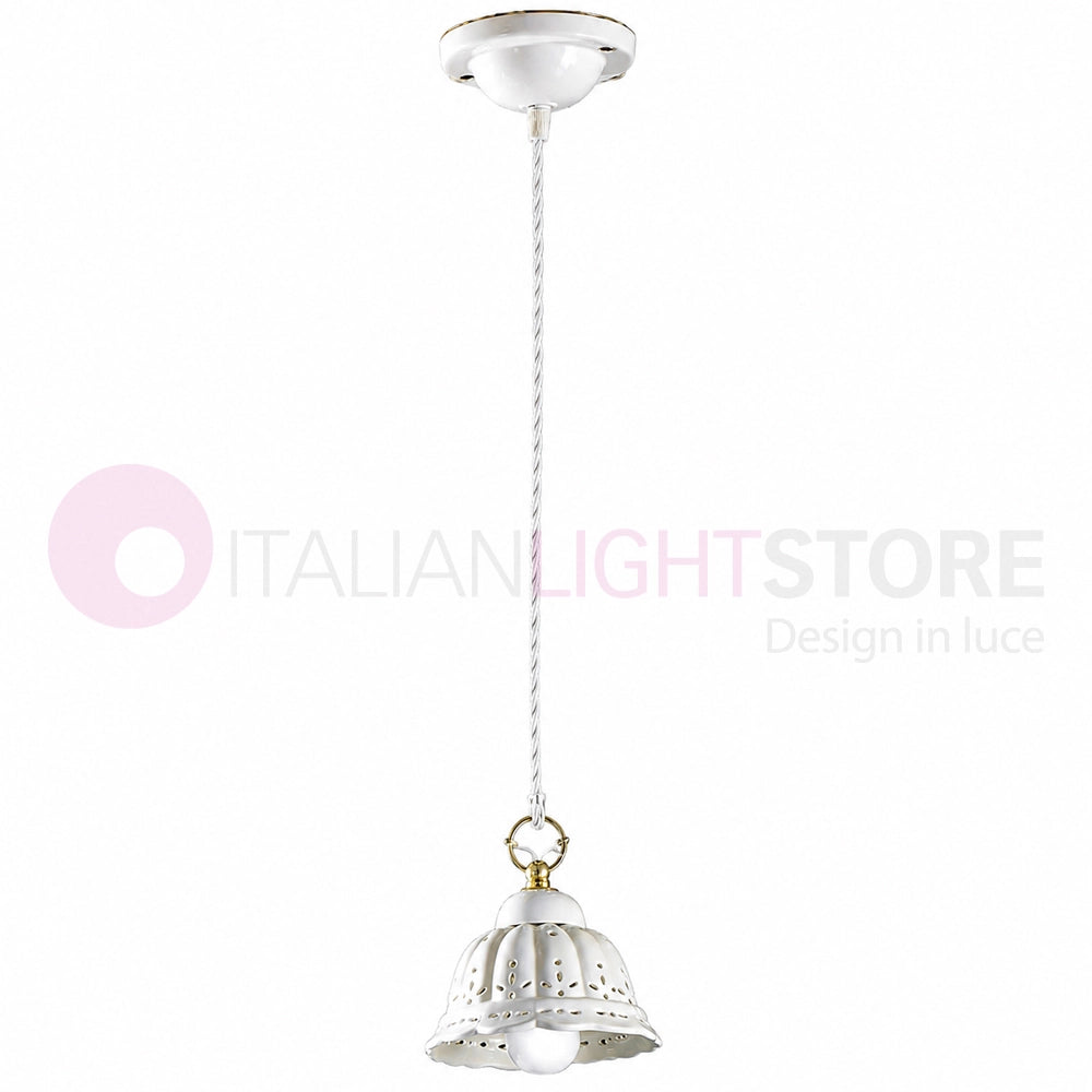 POMARANCE Mini Lampadario a Sospensione in Ceramica Traforata Ø14