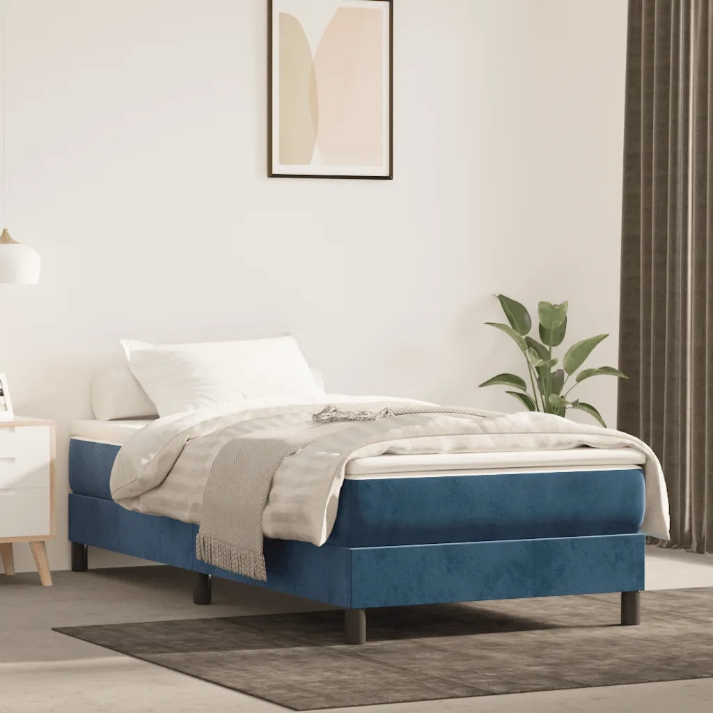 Materasso a Molle-Materasso per letto Blu Scuro 100x210x20 cm in Velluto