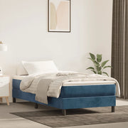 Materasso a Molle-Materasso per letto Blu Scuro 100x210x20 cm in Velluto