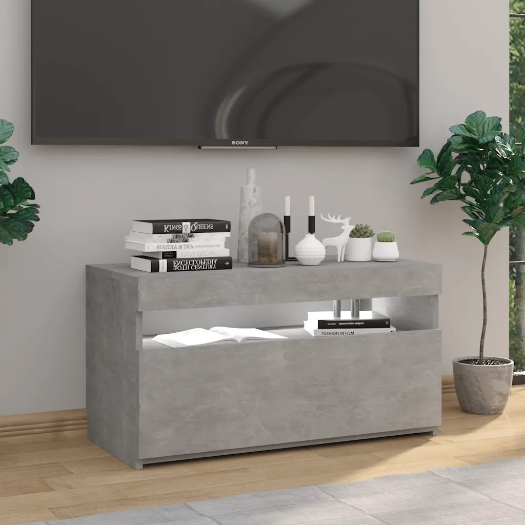 Mobile Porta TV con Luci LED Grigio Cemento 75x35x40 cm cod mxl 33993