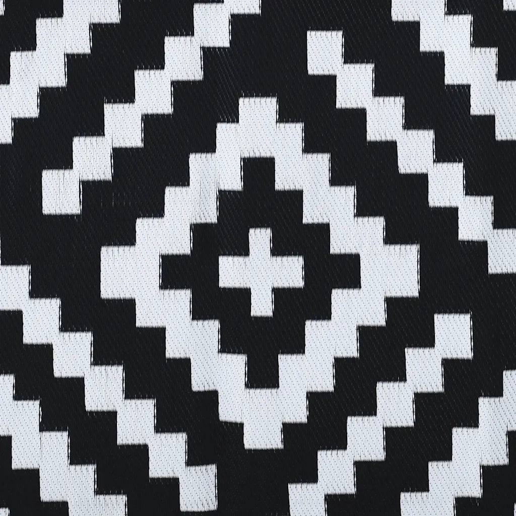 Tappeto da Esterni ARAKIL Bianco e Nero 160x230 cm in PP 368573