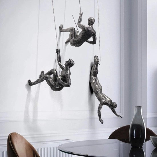 Decorazione Moderna di Murale per Sala da Pranzo con Grande Figura di Alpinisti che Salgono, Ornamenti per Muro per Uomo, Decorazione di Murale con Hars