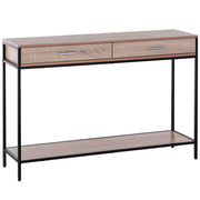 Consolle con cassetti in acciaio per ingresso ¨C zephmum ¨C rovere 120x30x81,5 cm