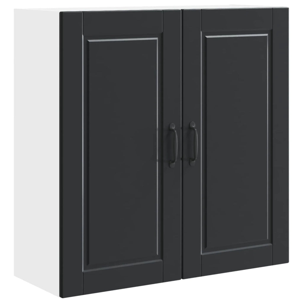 Mobile da cucina moderno da parete con pratico spazio di archiviazione 80 x 31 x 80 cm legno ingegnerizzato nero 02_0054399