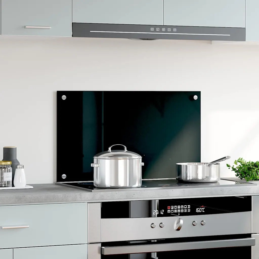 Paraschizzi per Cucina Nero 70x40 cm in Vetro Temperato CFW5673405
