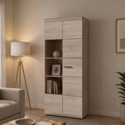 Mobile Espositore Ladara, Vetrina 8 Ripiani, 80x37x194h cm Marrone Rovere