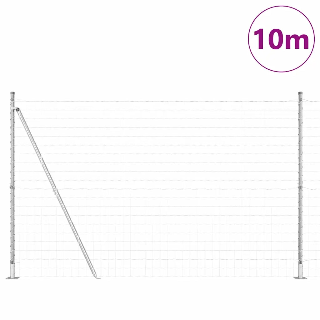 Recinzione da Giardino | Recinzione con Posto Argento 1,5 x 10 m Acciaio