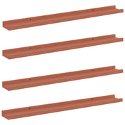 4 pz Scaffale da parete | Ripiano a parete | Mensola a parete Rosso 80 x 9 x 3 cm Legno multistrato