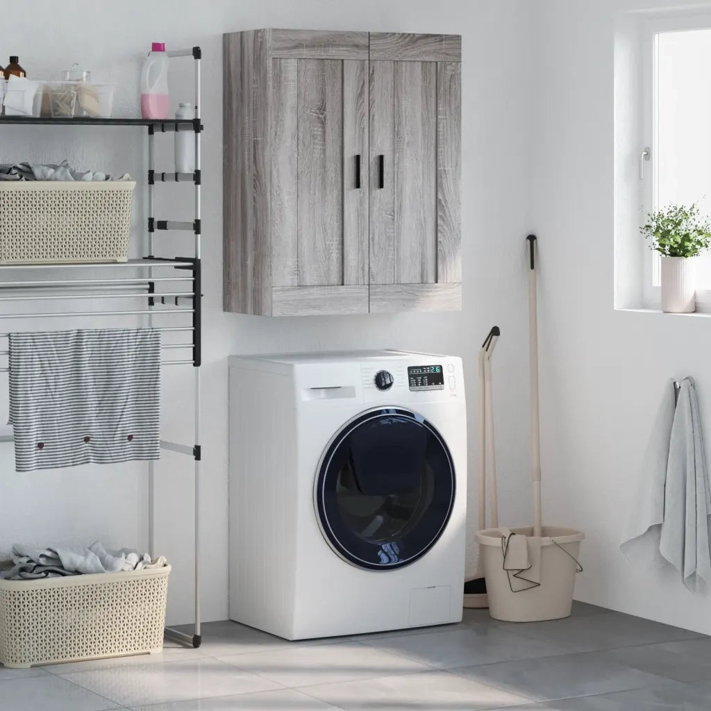 Armadietto a Muro | Mobile a Parete Grigio Sonoma 69,5x34x90 cm Legno Multistrato