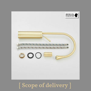 Lydia | Rubinetto da bagno Hotel Gastro oro | in acciaio inox per lavelli alti|rubinetto miscelatore 2 attacchi| Raccordo alta pressione alto bagno