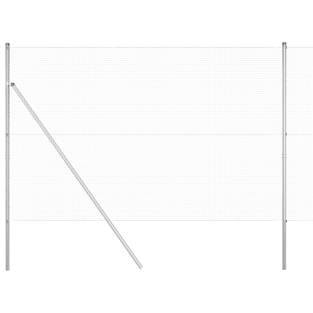 Set di pali per recinzione Set di 2 Acciaio galvanizzato 10 x 1,5 m
