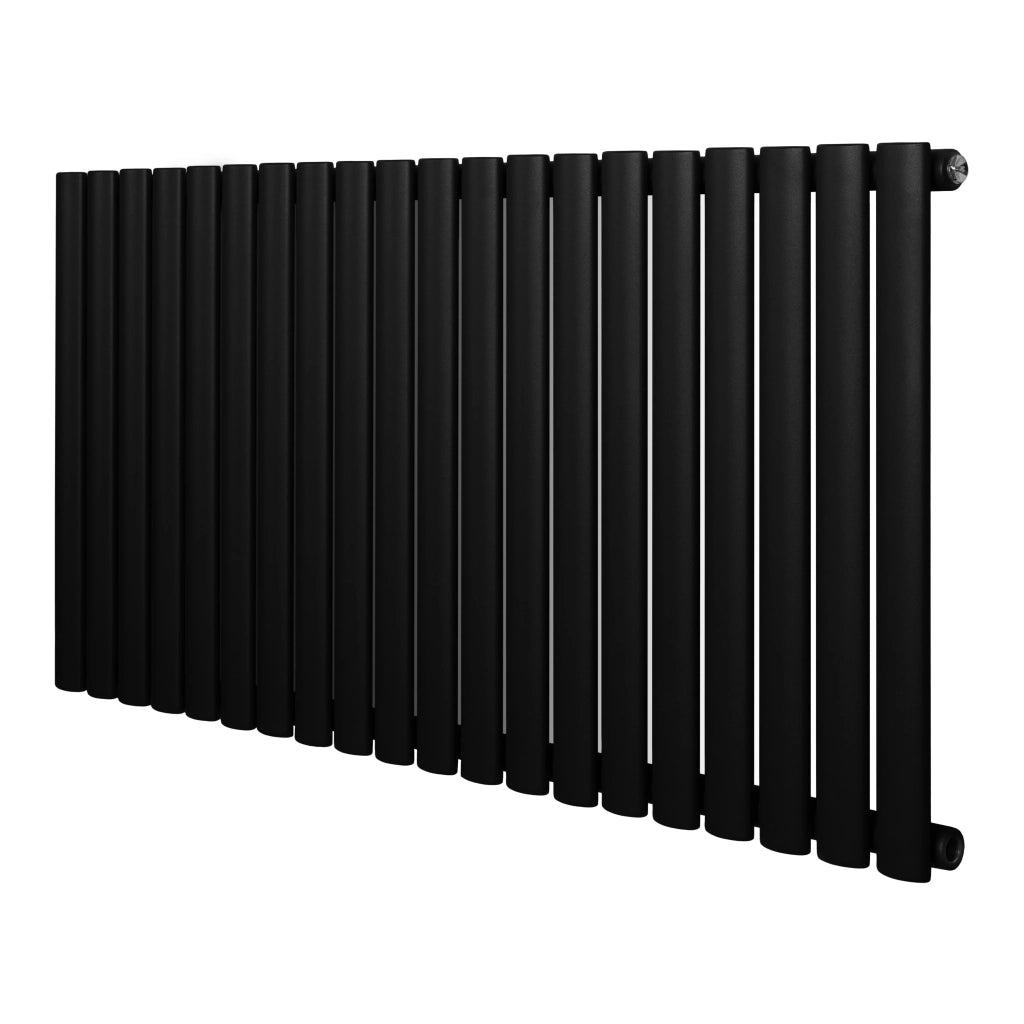 Radiatore Orizzontale Design Ovale Colonna Singola Nero 600x1200 mm