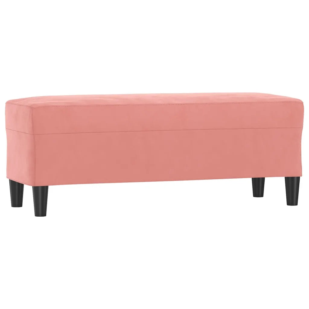 Panca-Sgabello rosa 100x35x41 cm in Velluto