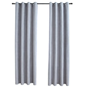 Tende Oscuranti | Tende Blackout con Anelli in Metallo 2 pz Grigie 140x225 cm