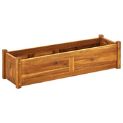 Fioriera rialzata per piante e fiori da giardino 100 x 30 x 25 cm legno di acacia 02_0001178