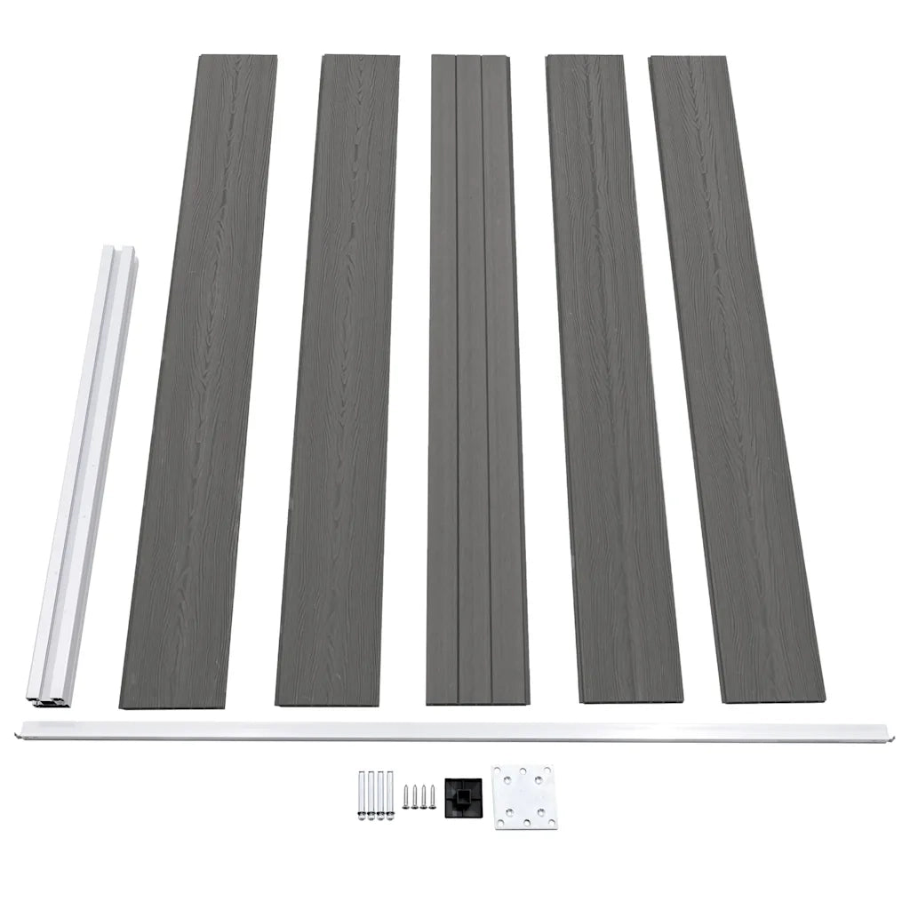 Pannello di Recinzione in WPC 175x105 cm Grigio cod mxl 6994