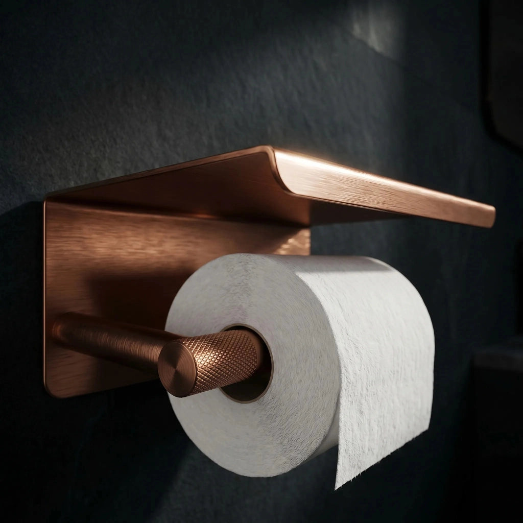 Portarotolo Con Ripiano 6613 Modern Copper Brush