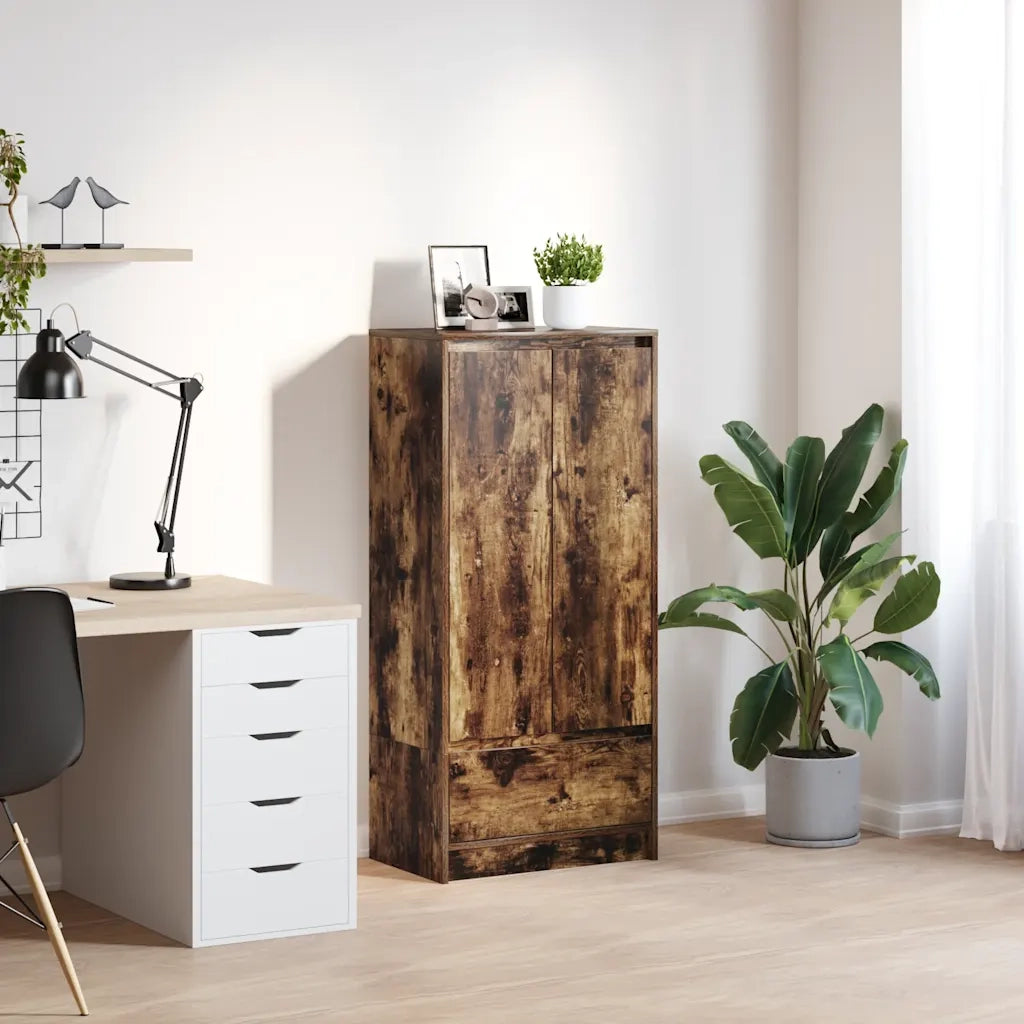 Armadio con Cassetto Rovere Fumo 55,5x34x119,5 cm in Truciolato CFW5477600
