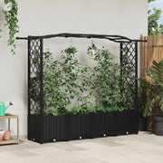 Letto Rialzato con Griglia e Tetto Nero 204 x 40 x 141 cm PP 42032532