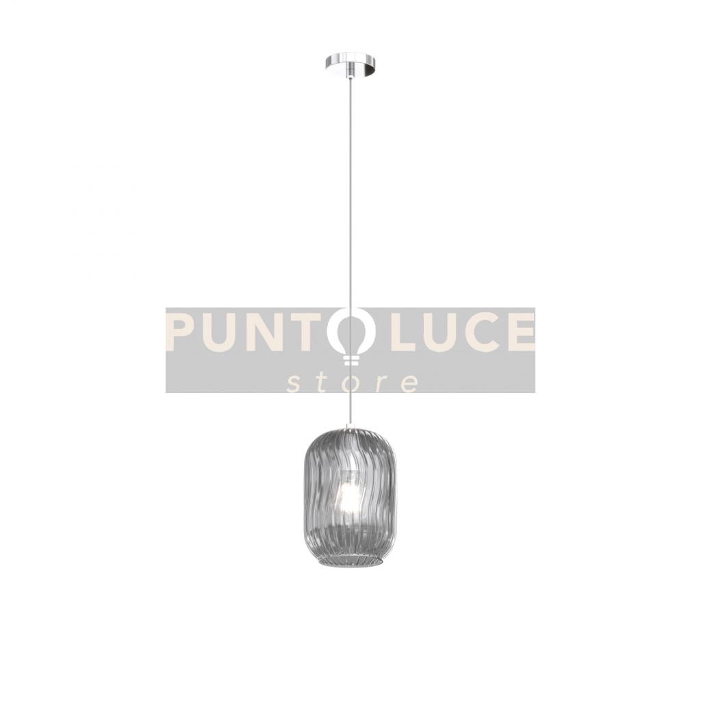 SOSPENSIONE BIANCO 1 LUCE VETRO FUME 1181BI-S1-FU