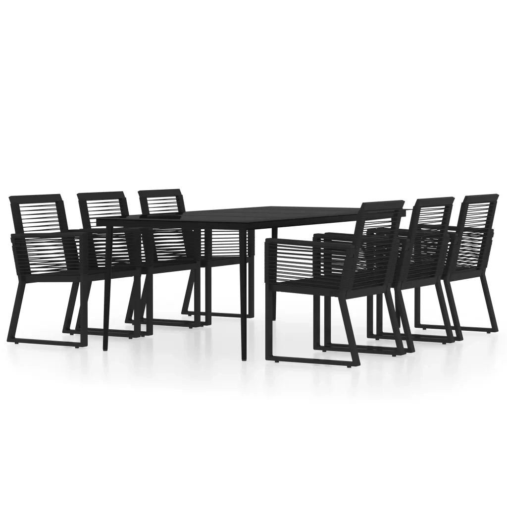 Set Mobili da Pranzo per Giardino 7 pz Nero 3099159
