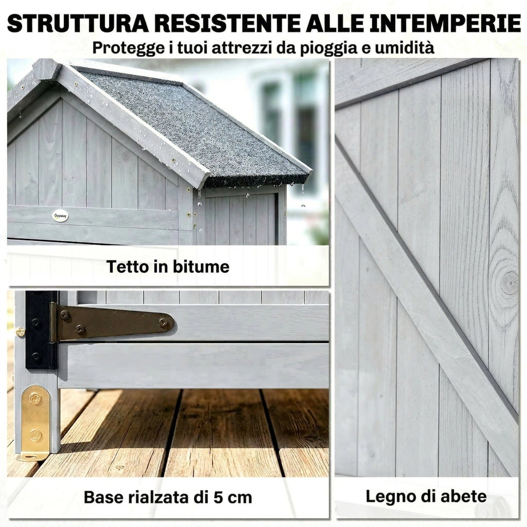 Casetta in Legno con Banco Lavoro ¨C Xylo ¨C 77x52.5x178cm