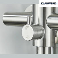 MASSIMO | Miscelatore Catering a parete Argento|Rubinetto cucina professionale in acciaio inox con doccetta|Beccuccio piatto da parete per ristorante