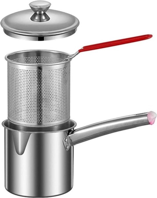 Piatto multifunzionale per frittelle - Incluso coperchio e contenitore per frittura - Progettato in stile compattibile