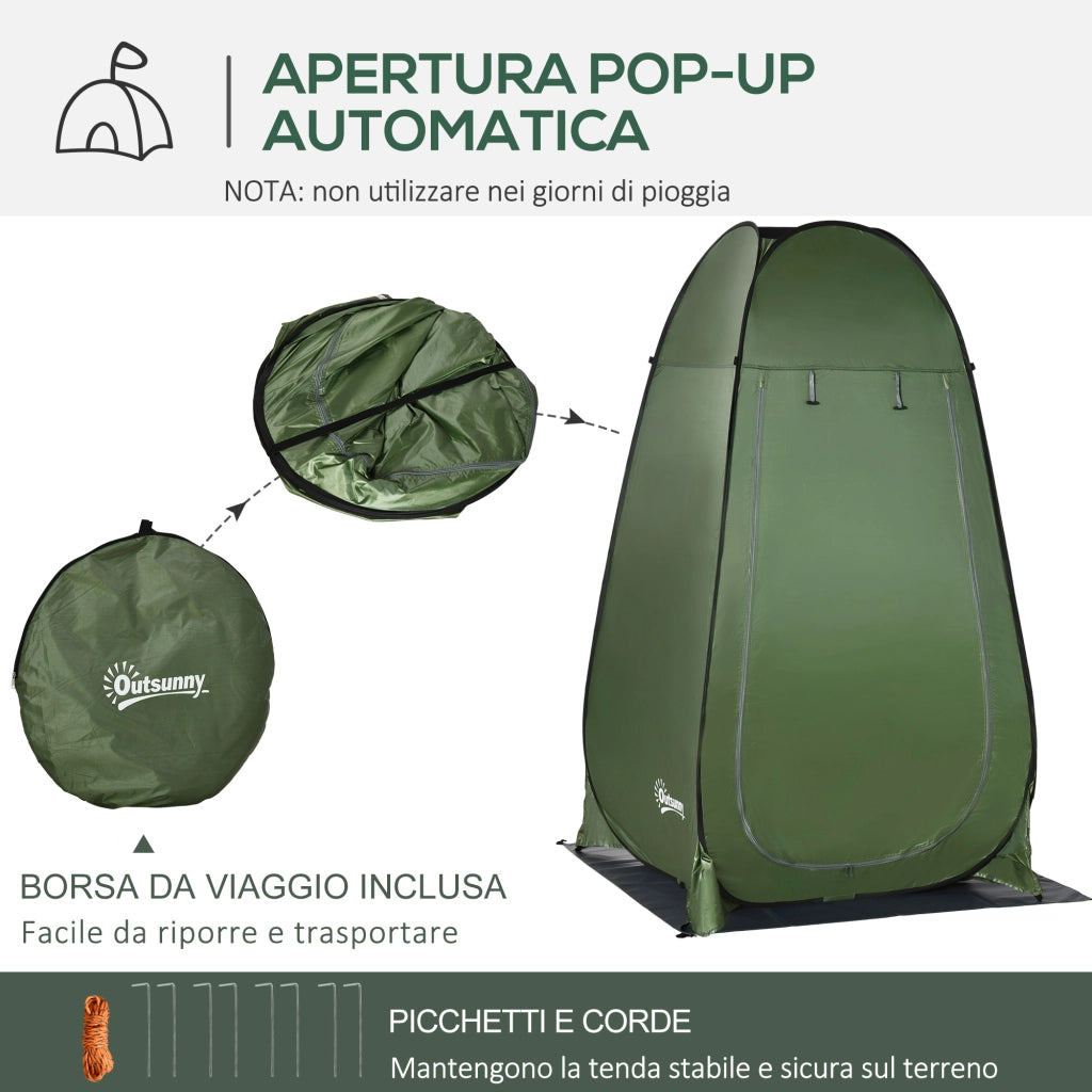 Tenda Doccia Esterno da Campeggio ¨C zephmum ¨C Verde Scuro 126x124x189 cm