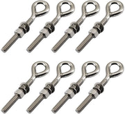 Occhiello in Acciaio Inossidabile 304 - 8 Pezzi - Lungo Manico - Resistente alla Corrosione - Adatto per Interno/Esterno - Occhiello a Gancio