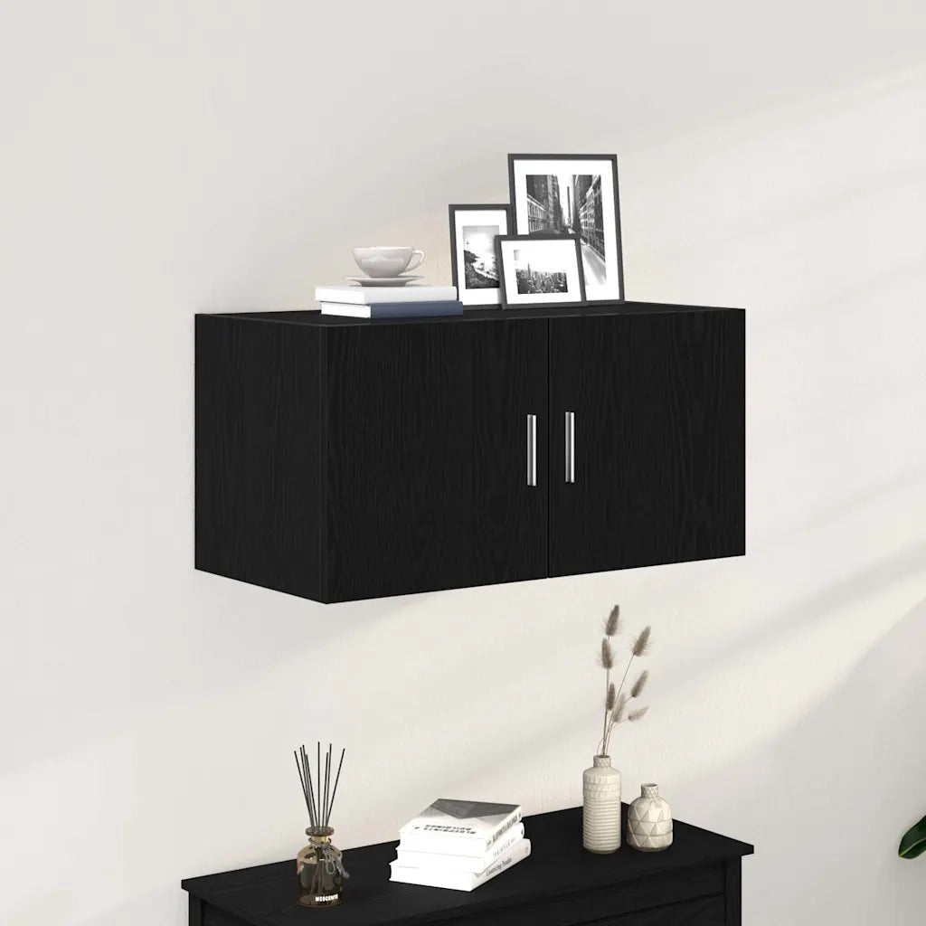 Armadietto a Muro Rovere Nero 80x39x40 cm in Truciolato 862012