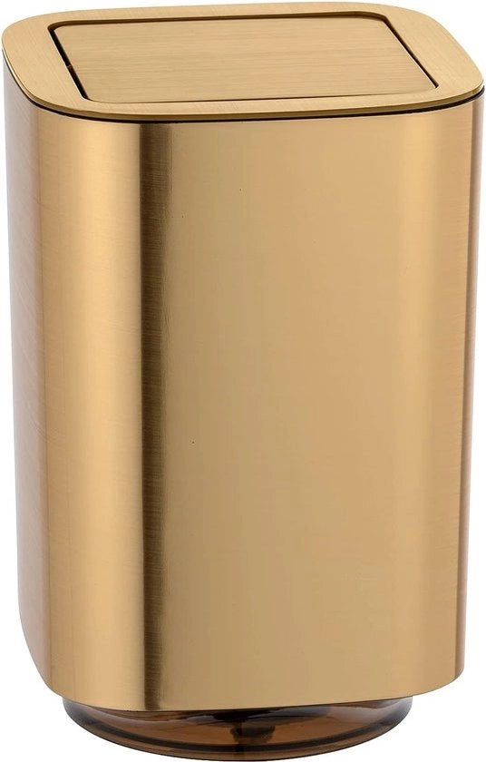 Scatola di Cosmetici con Coperchio a Sospensione, Capacità: 5,5 L, Materiale: Plastica, Dimensioni: 17,2 x 25,5 x 17,2 cm, Colore: Oro