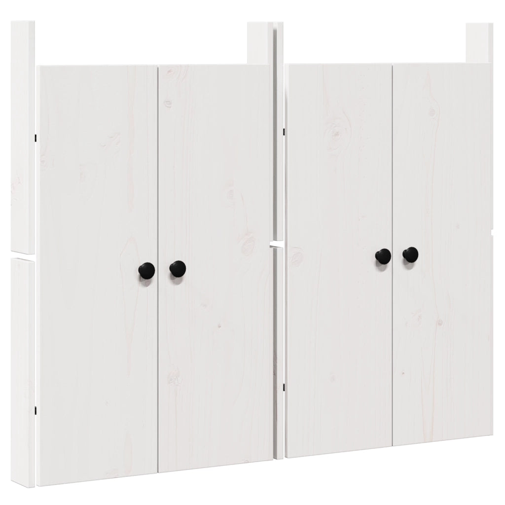 Porte da Cucina Esterne 2 pcs Bianche 50x9x82 cm Legno Massello di Pino