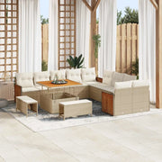 Set Divano da Giardino con cuscino 13 pcs Beige e Crema 3363226