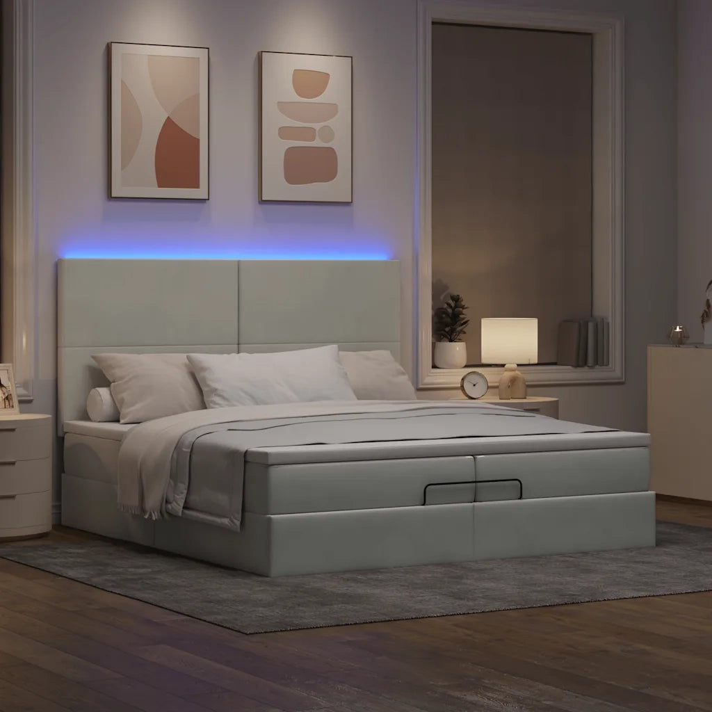 Struttura Letto Pouf con Materassi 200x200 cm Velluto 3314270