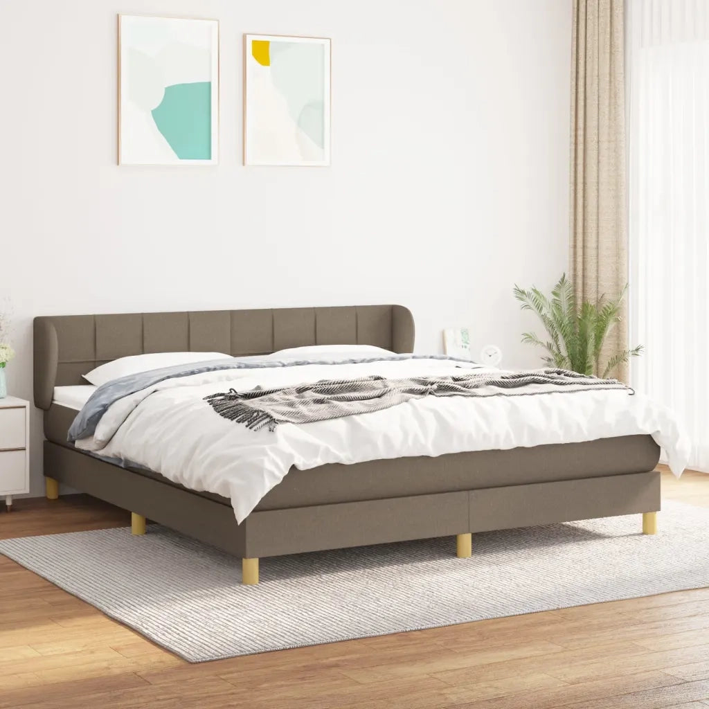 Giroletto a Molle con Materasso Tortora 180x200 cm in Tessuto 3126825