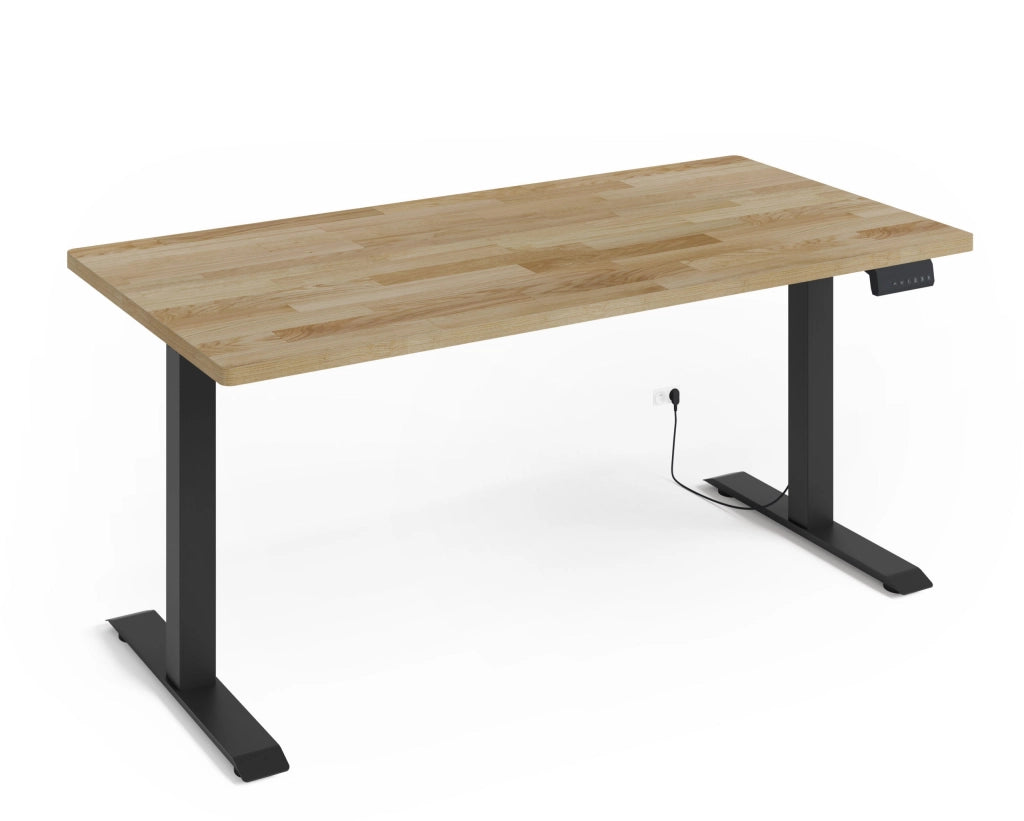 SCRIVANIA BIM NATURAL DESK 2P NERO OPACO ROVERE NATURALE 160x80