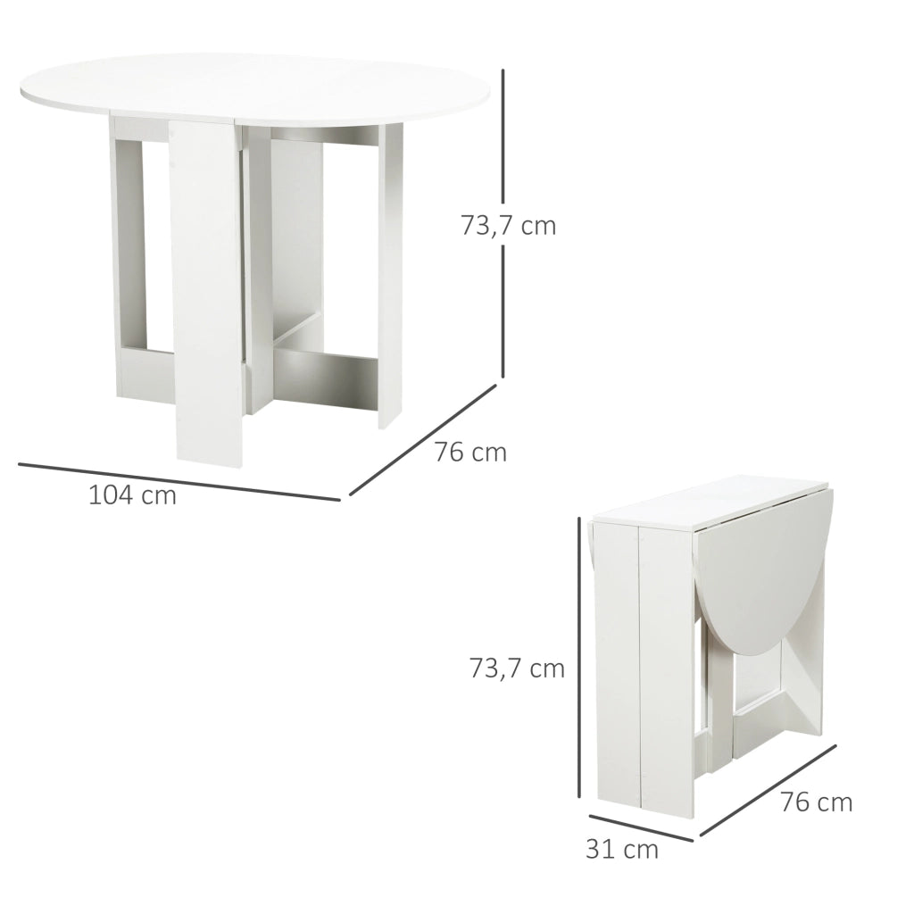 Tavolo da pranzo allungabile ovale ¨C zephmum ¨C 104x76x74 cm legno bianco