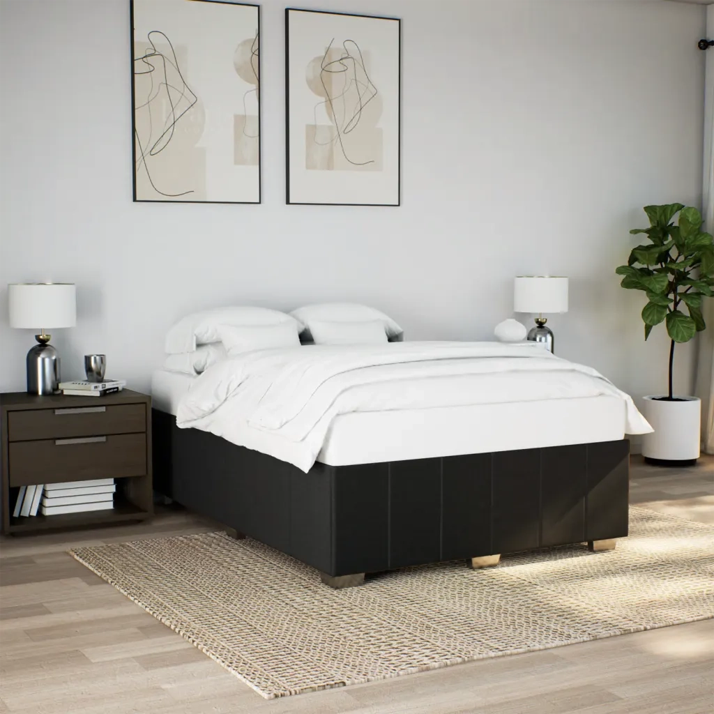 vidaXL Giroletto senza Materasso Nero 140x190 cm in Tessuto