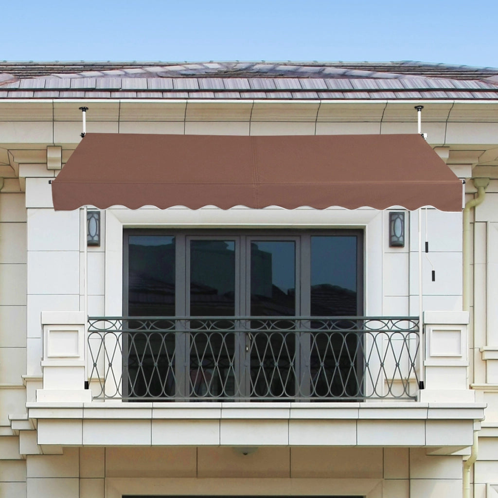 Tenda da sole telescopica e retrattile, Tenda parasole resistente ai raggi UV impermeabile 300 x 120 cm Marrone-Tende parasole