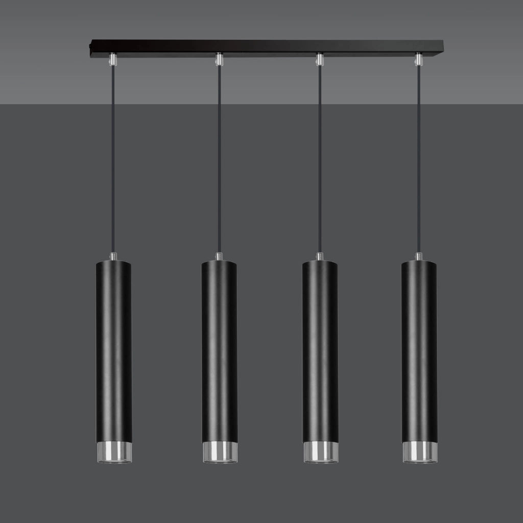 Lampadario sospeso Emibig Kibo 4xGU10 nero/cromo 60cm